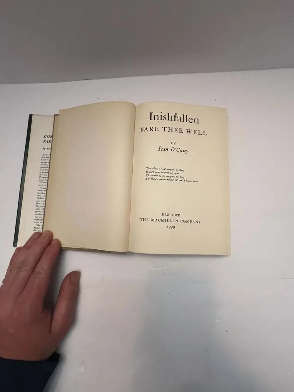 Inishfallen, Fare Thee Well by Sean O'Casey Hardcover (1949)